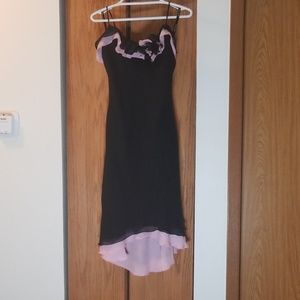 Bisou Bisou Black and Pink Knee Length Dress